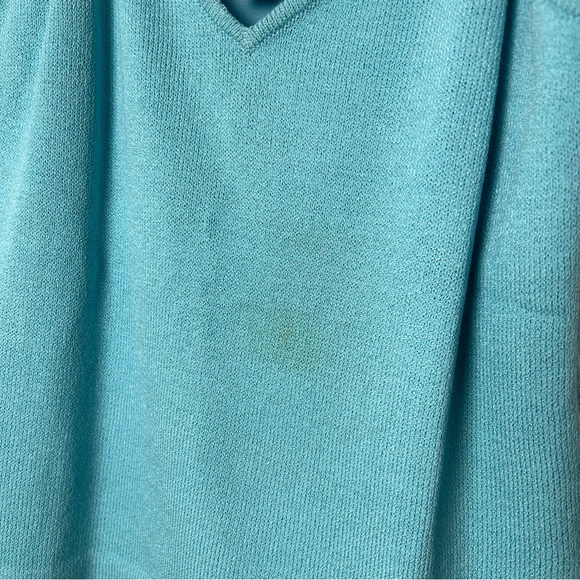 St. John Knit Light Blue Cami Top and Wide Leg Pant Set - Picture 5 of 10